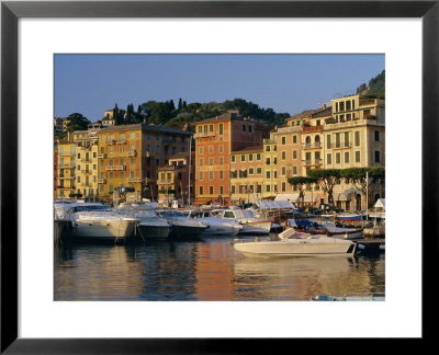 View Across The Harbour At Sunrise, Santa Margherita Ligure, Portofino Peninsula, Liguria, Italy by Ruth Tomlinson Pricing Limited Edition Print image