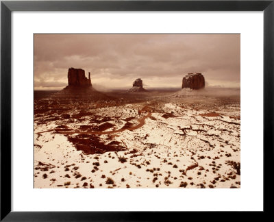 Snow Covered Valley And Rock Formations, Monument Valley Navajo Tribal Park, Arizona, Usa by Curtis Martin Pricing Limited Edition Print image