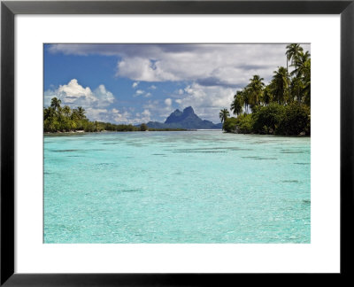 Bora Bora At End Of Channel Between Two Motus In Taha'a Lagoon by Emily Riddell Pricing Limited Edition Print image