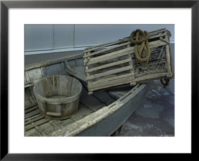 Old Wooden Boat With A Barrel And Lobster Trap, Mystic, Connecticut by Todd Gipstein Pricing Limited Edition Print image