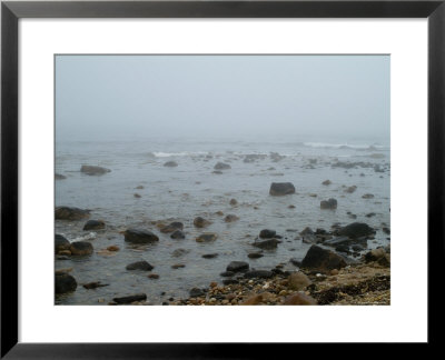 Rocky Coastline Shrouded In Fog, Block Island, Rhode Island by Todd Gipstein Pricing Limited Edition Print image
