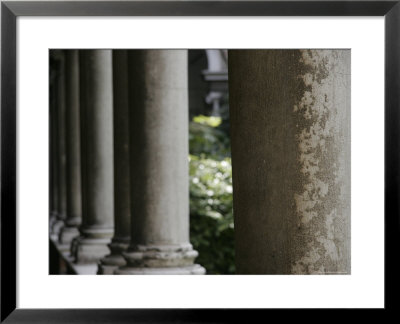 Stone Pillars In An Italian Courtyard, Ravenna, Italy by Gina Martin Pricing Limited Edition Print image