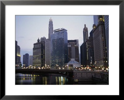 The Chicago River And Buildings From The State Street Bridge At Dusk by Paul Damien Pricing Limited Edition Print image