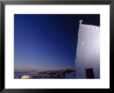 Twilight View Of Village And Harbor On Mykonos Island, Mykonos Island, Greece by Paul Sutherland Pricing Limited Edition Print image