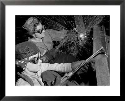 Female Welders At Work In A Steel Mill, Replacing Men Called To Duty During World War Ii by Margaret Bourke-White Pricing Limited Edition Print image