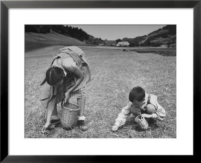 Farm Children Gleaning Field After Wheat Harvest by William Vandivert Pricing Limited Edition Print image