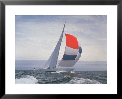 12-M. Yacht Nefertiti, Designed By Ted Hood, Sailing Through Waves During Pre America's Cup Test by George Silk Pricing Limited Edition Print image