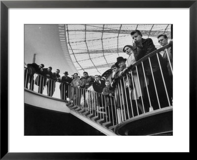 People Watching Remote Control Metal Hands In Atomic Energy Exhibit At Brussels World's Fair by Michael Rougier Pricing Limited Edition Print image