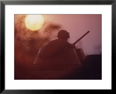 Soldier Of The 11Th Armored Regiment On A Tank In The Sunset. Vietnam by Co Rentmeester Pricing Limited Edition Print image