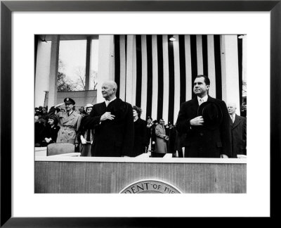 Pres. Dwight D. Eisenhower And Vice Pres. Richard M. Nixon, Watching The Inauguration Parade by Ed Clark Pricing Limited Edition Print image