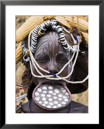 Mursi Lady With Lip Plate, South Omo Valley, Ethiopia, Africa by Jane Sweeney Pricing Limited Edition Print image