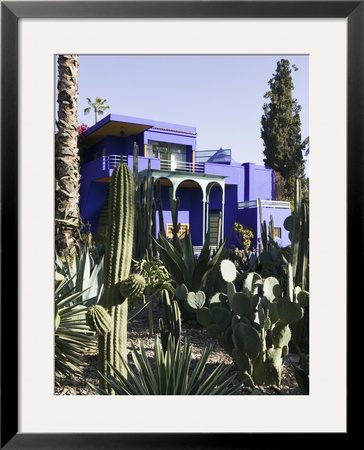 Villa Exterior, Jardin Majorelle And Museum Of Islamic Art, Marrakech, Morocco by Walter Bibikow Pricing Limited Edition Print image