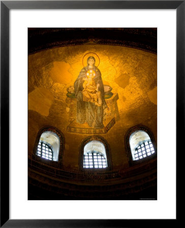 Stained Glass Windows And Artwork On Walls And Ceilings Of Hagia Sophia, Istanbul, Turkey by Darrell Gulin Pricing Limited Edition Print image