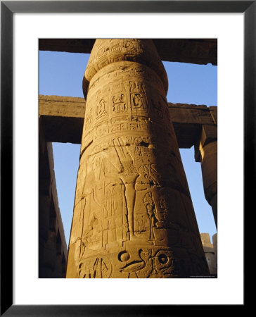 One Of The 102 Columns In The Great Hypostyle Hall, Temple Of Karnac, Karnac, Egypt, North Africa by Ken Gillham Pricing Limited Edition Print image