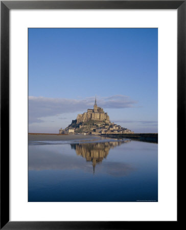 Mont St. Michel (Mont Saint-Michel) Reflected In Water, Manche, Normandy, France, Europe by Charles Bowman Pricing Limited Edition Print image