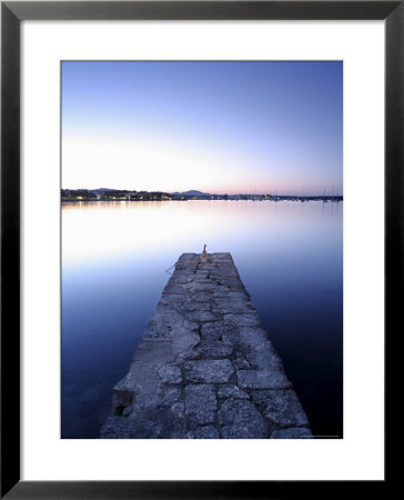 Stone Jetty At Dusk, Porto Colom, Majorca, Balearic Islands, Spain, Mediterranean, Europe by John Miller Pricing Limited Edition Print image