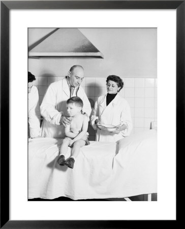 Little Boy Undergoing A Medical Visit by A. Villani Pricing Limited Edition Print image