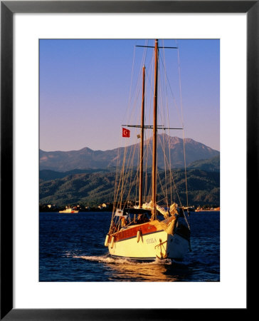 Yacht Cruising With Sails Down, Fethiye, Mugla, Turkey by John Elk Iii Pricing Limited Edition Print image