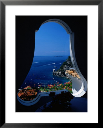 Window Frames Lookout From Hotel Punta Regina, Positano, Italy by Dallas Stribley Pricing Limited Edition Print image