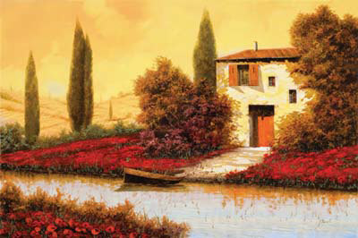 Lungo Il Fiume Tra I Papaveri by Guido Borelli Pricing Limited Edition Print image