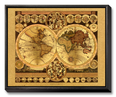 World Map In Gold by Atena Schenk Pricing Limited Edition Print image