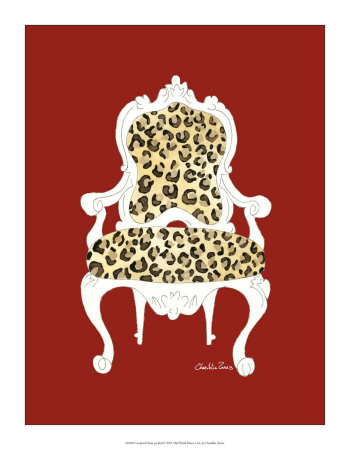 Leopard Chair On Red by Chariklia Zarris Pricing Limited Edition Print image