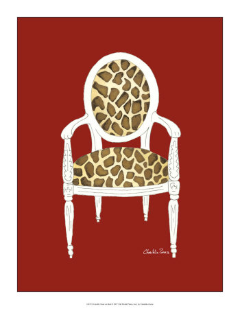 Giraffe Chair On Red by Chariklia Zarris Pricing Limited Edition Print image