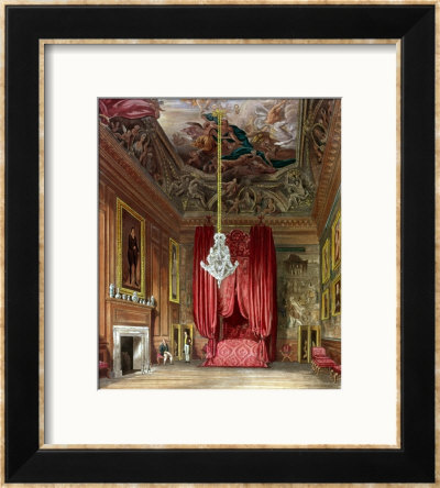 Queen Mary's State Bed Chamber, Hampton Court From Pyne's Royal Residences, 1818 by William Henry Pyne Pricing Limited Edition Print image