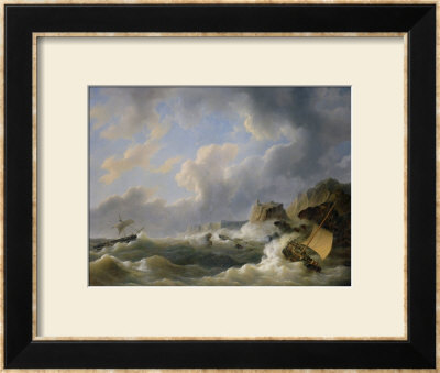 Shipping Off A Coastline In A Rough Sea by Petrus Johann Schotel Pricing Limited Edition Print image