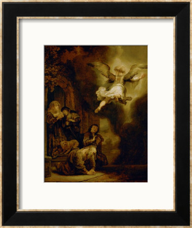The Archangel Rapael Leaves The Family Of Tobit, 1637 by Rembrandt Van Rijn Pricing Limited Edition Print image