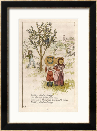 Diddlty Diddlty Dumpty The Cat Ran Up The Plum Tree by Kate Greenaway Pricing Limited Edition Print image