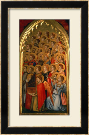 Angels From The Coronation Of The Virgin Polyptych by Giotto Di Bondone Pricing Limited Edition Print image