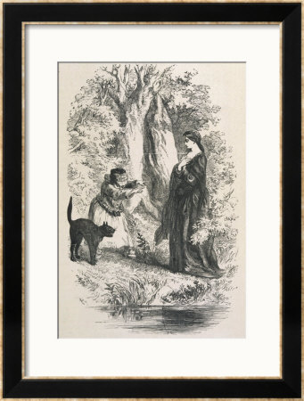 The Lancashire Witches The Young Witch Jennet Urges Her Familiar The Cat Tib To Attack Her Victim by John Gilbert Pricing Limited Edition Print image