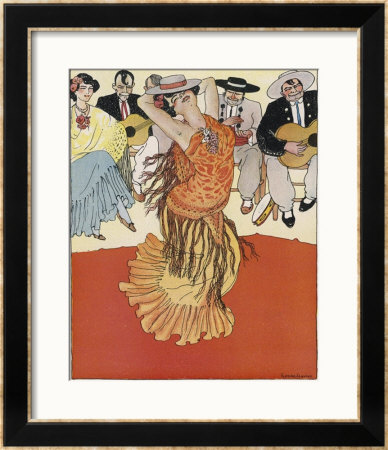 Female Dancer Accompanied By Guitars And Singers Who Also Keep The Rhythm By Clapping by Torne Esquius Pricing Limited Edition Print image