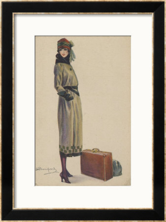 Young Woman Showing The Barrel-Line Silhouette Of The Period by Luigi Bompard Pricing Limited Edition Print image