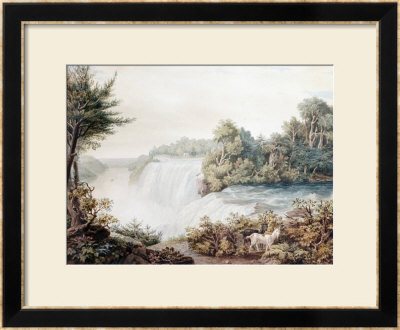 Niagara Falls, View Of The American Fall, Taken From Goat Island, Circa 1831 by William James Bennett Pricing Limited Edition Print image