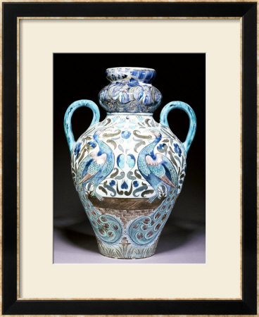A Large Iznic Vase, Decorated In The Damascus Manner With Peacocks Amongst Stylised Foliage by William De Morgan Pricing Limited Edition Print image