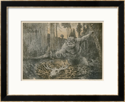 Norwegian Troll Chases An Elk by Christian Skredsvig Pricing Limited Edition Print image