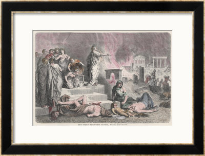The Emperor Nero Watches Rome Burn by H. Leutemann Pricing Limited Edition Print image