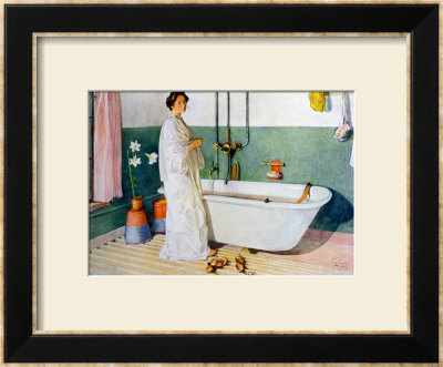 Bathroom Scene, Lisbeth, Published In Lasst Licht Hinin 1909 by Carl Larsson Pricing Limited Edition Print image