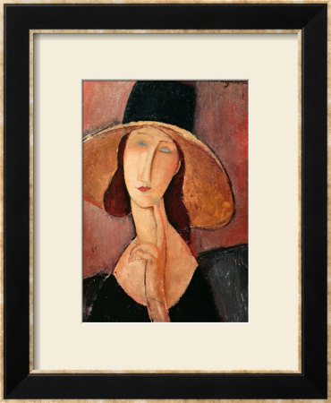 Portrait Of A Woman (Jeanne Hébuterne) In Large Hat, C.1918 by Amedeo Modigliani Pricing Limited Edition Print image