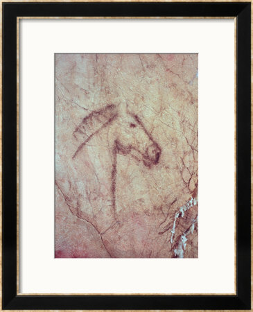 Head Of A Horse, From The Cueva De La Pena De Candamo San Roman by Paleolithic Pricing Limited Edition Print image