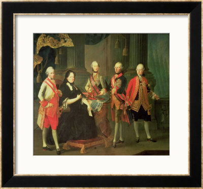 Empress Maria Theresa Of Austria (1717-80) With Four Of Her Sons by Louis Joseph Maurice Pricing Limited Edition Print image