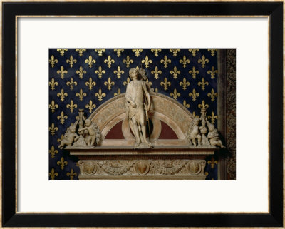 St. John The Baptist Flanked By Two Candlesticks, From A Door Frame In The Sala Dei Gigli, 1470 by Benedetto Da Maiano Pricing Limited Edition Print image