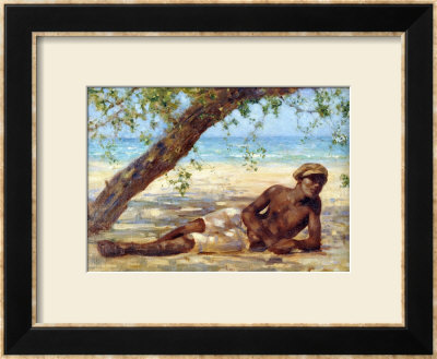 Samuel Under A Tree, Jamaica by Henry Scott Tuke Pricing Limited Edition Print image