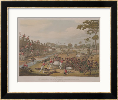 Rangoon: The Storming Of One Of The Principal Stockades On July 8Th 1824 by Joseph Moore Pricing Limited Edition Print image