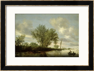 River Landscape, 1645 by Salomon Van Ruysdael Pricing Limited Edition Print image