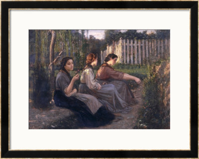 Young Peasant Women Talking, Galleria D'arte Moderna, Palazzo Pitti, Florence by Cristiano Banti Pricing Limited Edition Print image