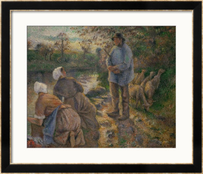 Shepherd And Washerwomen, 1881 by Camille Pissarro Pricing Limited Edition Print image