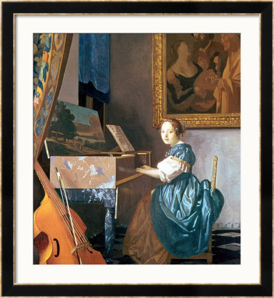 A Young Lady Seated At A Virginal, Circa 1670 by Jan Vermeer Pricing Limited Edition Print image